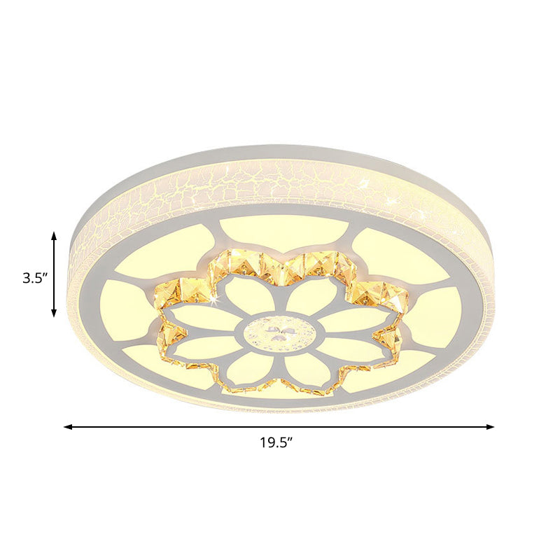 LED Flower Ceiling Light Modernist Acrylic and Crystal White/3 Color Lighting Ceiling Mount Light in Brown/White Clearhalo 'Ceiling Lights' 'Close To Ceiling Lights' 'Close to ceiling' 'Flush mount' Lighting' 152128