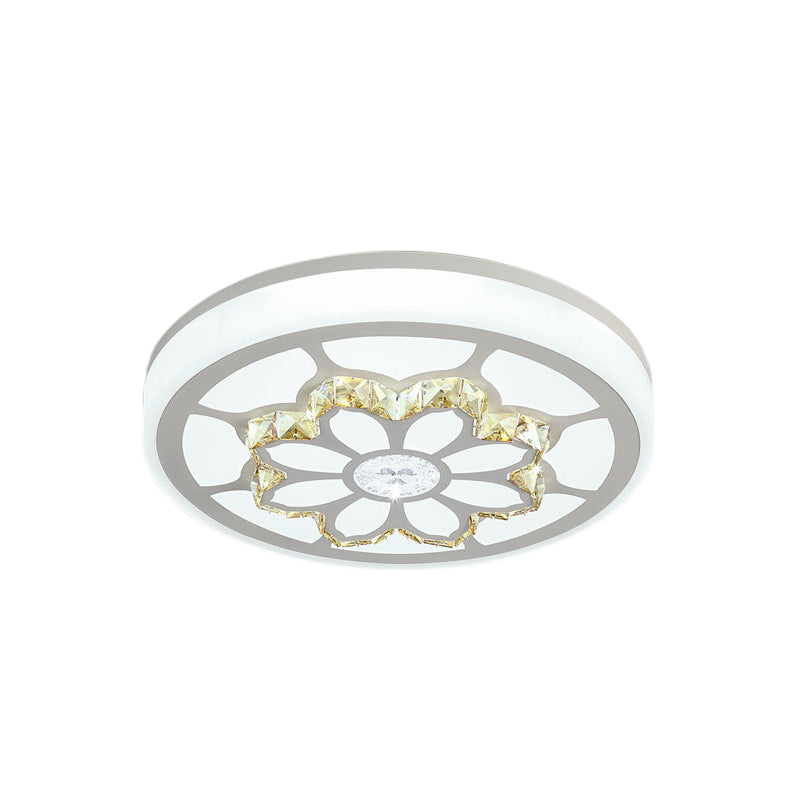 LED Flower Ceiling Light Modernist Acrylic and Crystal White/3 Color Lighting Ceiling Mount Light in Brown/White Clearhalo 'Ceiling Lights' 'Close To Ceiling Lights' 'Close to ceiling' 'Flush mount' Lighting' 152131