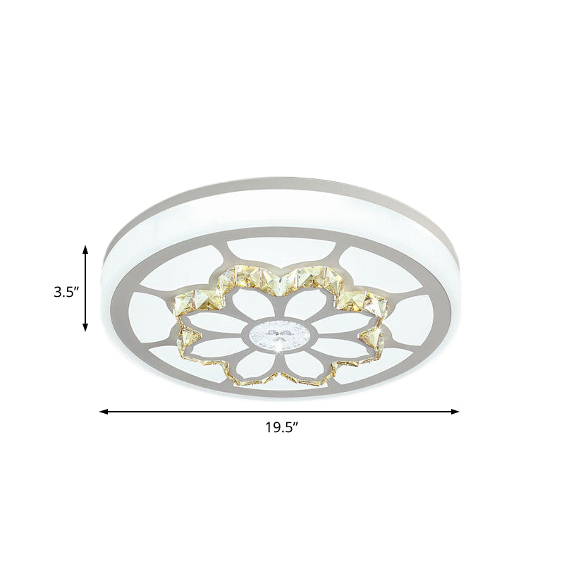 LED Flower Ceiling Light Modernist Acrylic and Crystal White/3 Color Lighting Ceiling Mount Light in Brown/White Clearhalo 'Ceiling Lights' 'Close To Ceiling Lights' 'Close to ceiling' 'Flush mount' Lighting' 152132