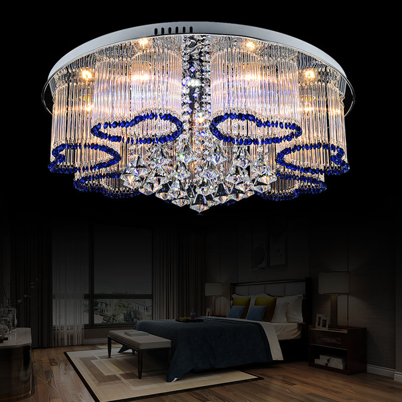 Bedroom Loving Heart Ceiling Mount Light Crystal Modern Style 3/5 Lights Blue Ceiling Lamp Clearhalo 'Ceiling Lights' 'Close To Ceiling Lights' 'Close to ceiling' 'Flush mount' Lighting' 152251