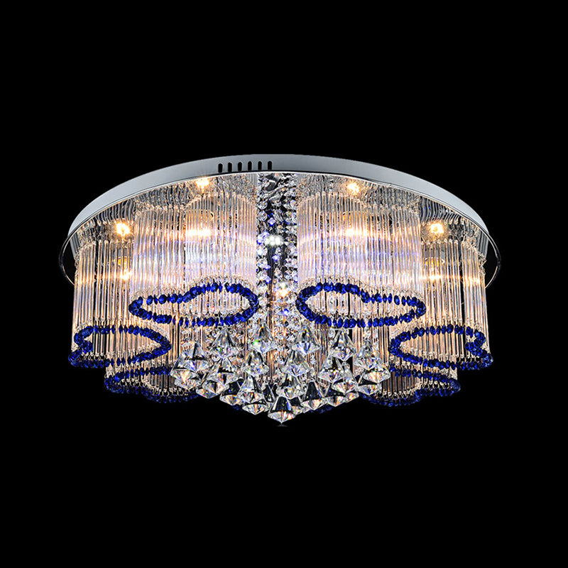 Bedroom Loving Heart Ceiling Mount Light Crystal Modern Style 3/5 Lights Blue Ceiling Lamp Clearhalo 'Ceiling Lights' 'Close To Ceiling Lights' 'Close to ceiling' 'Flush mount' Lighting' 152252