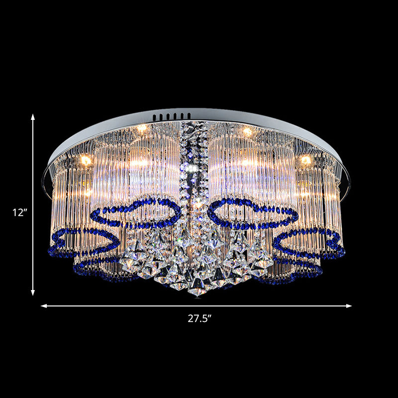 Bedroom Loving Heart Ceiling Mount Light Crystal Modern Style 3/5 Lights Blue Ceiling Lamp Clearhalo 'Ceiling Lights' 'Close To Ceiling Lights' 'Close to ceiling' 'Flush mount' Lighting' 152253