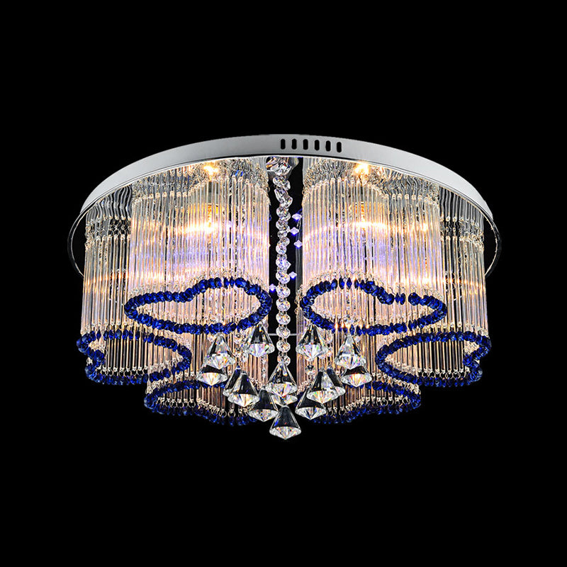 Bedroom Loving Heart Ceiling Mount Light Crystal Modern Style 3/5 Lights Blue Ceiling Lamp Clearhalo 'Ceiling Lights' 'Close To Ceiling Lights' 'Close to ceiling' 'Flush mount' Lighting' 152257