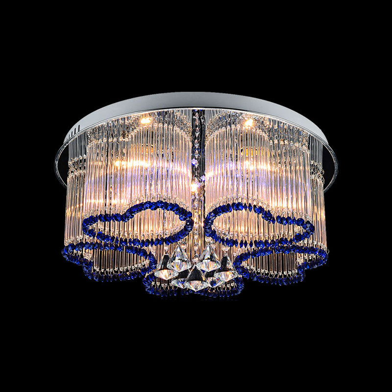 Bedroom Loving Heart Ceiling Mount Light Crystal Modern Style 3/5 Lights Blue Ceiling Lamp Clearhalo 'Ceiling Lights' 'Close To Ceiling Lights' 'Close to ceiling' 'Flush mount' Lighting' 152261