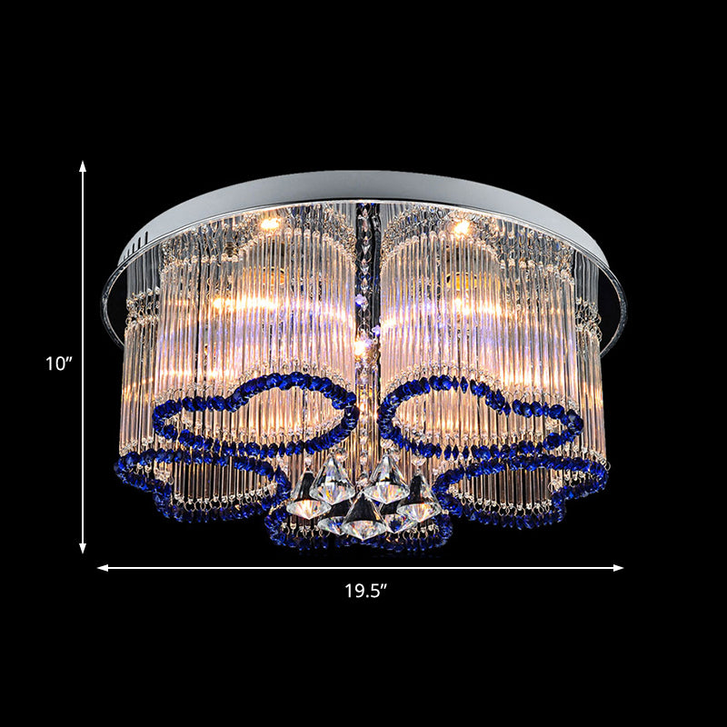 Bedroom Loving Heart Ceiling Mount Light Crystal Modern Style 3/5 Lights Blue Ceiling Lamp Clearhalo 'Ceiling Lights' 'Close To Ceiling Lights' 'Close to ceiling' 'Flush mount' Lighting' 152262