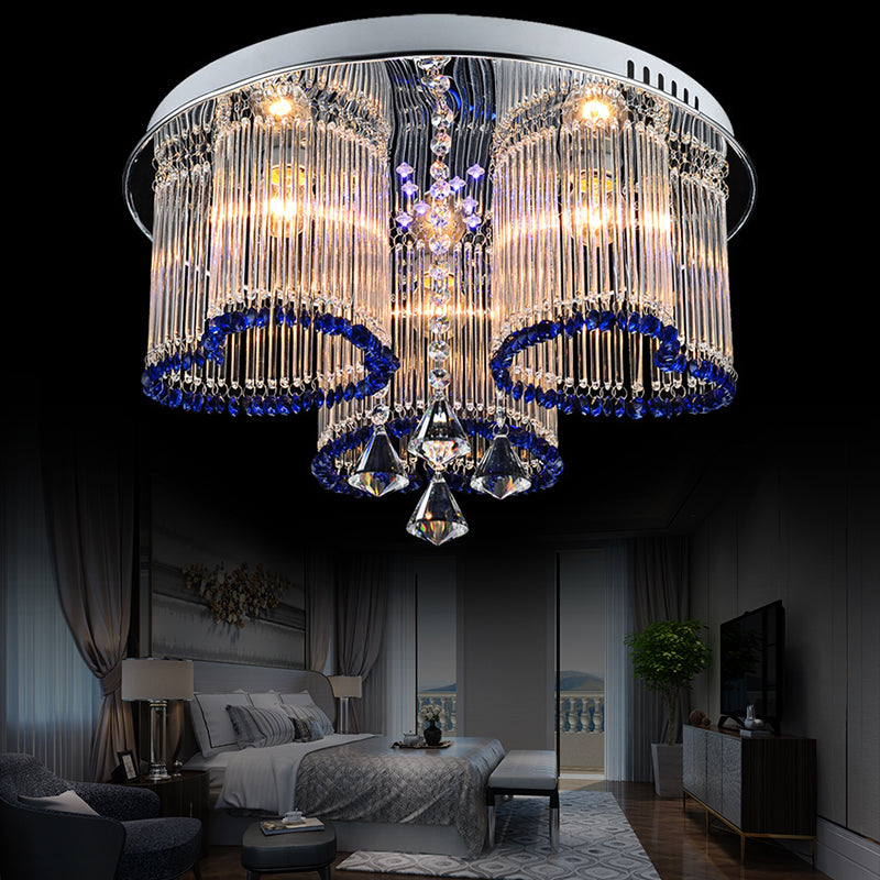 Bedroom Loving Heart Ceiling Mount Light Crystal Modern Style 3/5 Lights Blue Ceiling Lamp 3 Blue Clearhalo 'Ceiling Lights' 'Close To Ceiling Lights' 'Close to ceiling' 'Flush mount' Lighting' 152263