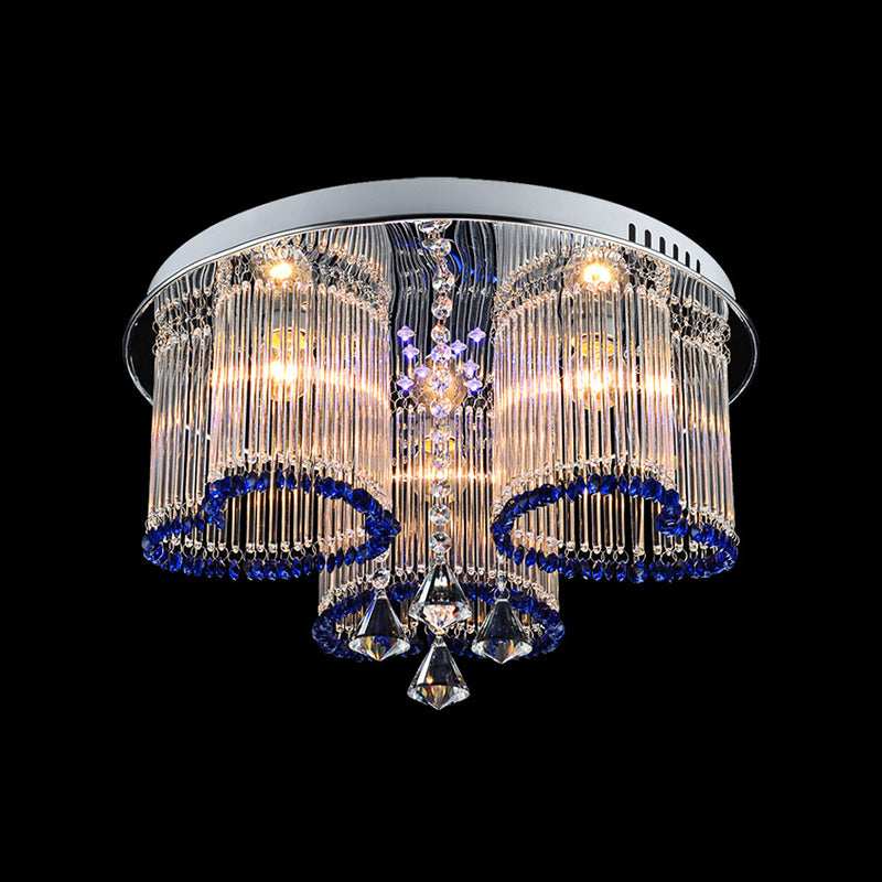 Bedroom Loving Heart Ceiling Mount Light Crystal Modern Style 3/5 Lights Blue Ceiling Lamp Clearhalo 'Ceiling Lights' 'Close To Ceiling Lights' 'Close to ceiling' 'Flush mount' Lighting' 152265