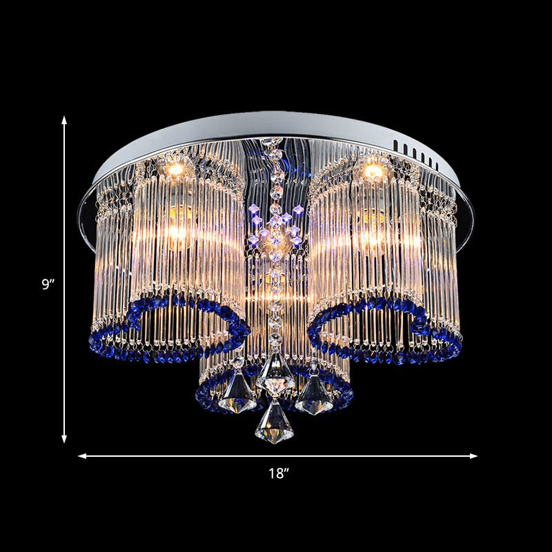 Bedroom Loving Heart Ceiling Mount Light Crystal Modern Style 3/5 Lights Blue Ceiling Lamp Clearhalo 'Ceiling Lights' 'Close To Ceiling Lights' 'Close to ceiling' 'Flush mount' Lighting' 152266