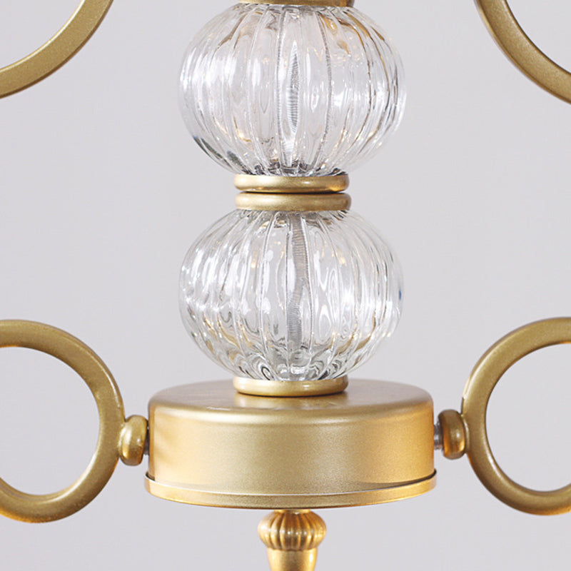 Modern Clear Crystal Chandelier Light Fixture 2 Bulbs Bell Shade Hanging Lamp in Gold for Dining Room Clearhalo 'Ceiling Lights' 'Chandeliers' 'Modern Chandeliers' 'Modern' Lighting' 152273