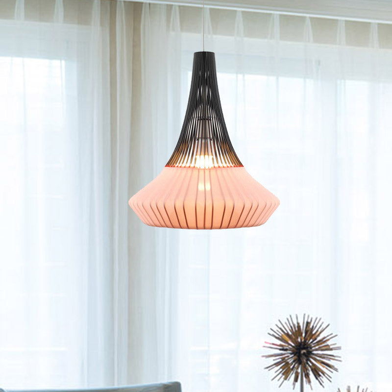 Cone Shade Pendant Light Modern Style Fabric 1 Light Black/Pink/Blue Hanging Light for Living Room Clearhalo 'Ceiling Lights' 'Modern Pendants' 'Modern' 'Pendant Lights' 'Pendants' Lighting' 1522778