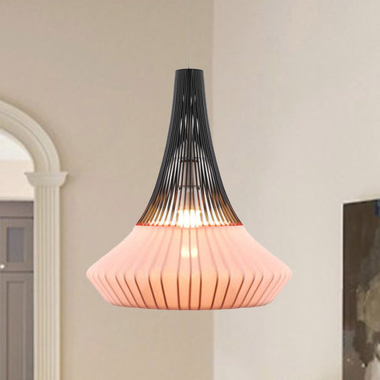 Cone Shade Pendant Light Modern Style Fabric 1 Light Black/Pink/Blue Hanging Light for Living Room Clearhalo 'Ceiling Lights' 'Modern Pendants' 'Modern' 'Pendant Lights' 'Pendants' Lighting' 1522779