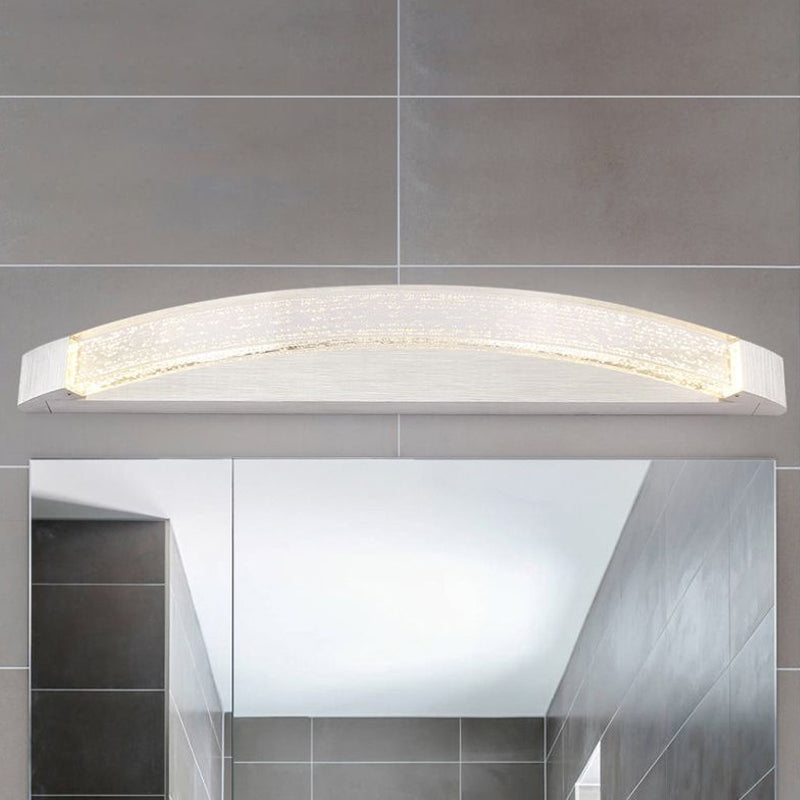 Silver Bow-Shaped Wall Mount Light Contemporary Bubble Crystal LED Vanity Light in Natural Light for Bathroom, 12.5"/16.5"/20" Wide Clearhalo 'Modern wall lights' 'Modern' 'Vanity Lights' 'Wall Lights' Lighting' 1523278