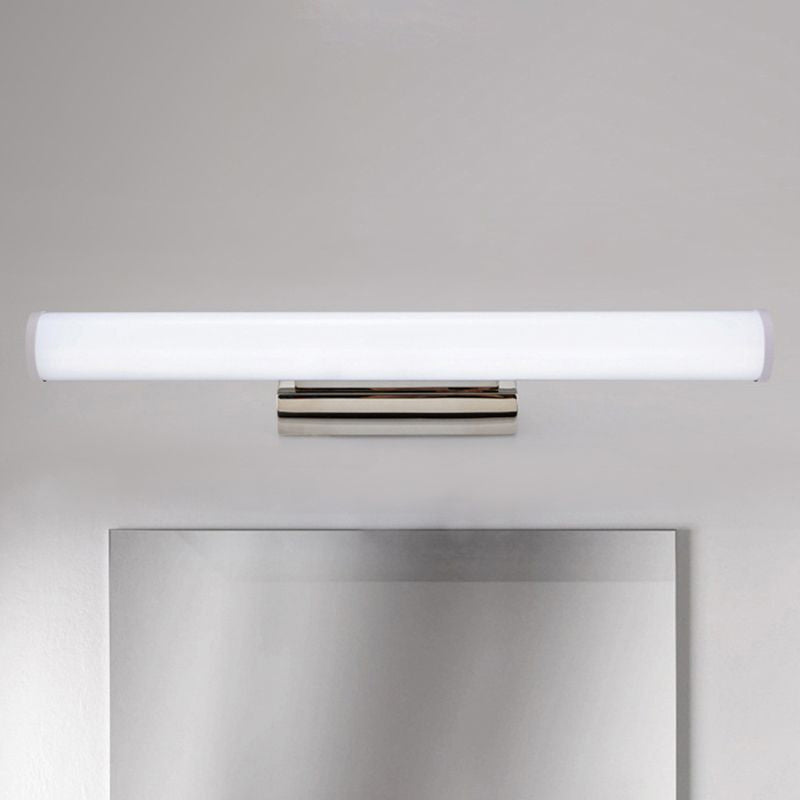 LED Indoor Vanity Mirror Light with Tube Plastic Shade Modern Chrome Sconce Light Fixture in Warm/White Light, 16"/23.5" W Clearhalo 'Cast Iron' 'Glass' 'Industrial' 'Modern wall lights' 'Modern' 'Tiffany' 'Traditional wall lights' 'Vanity Lights' 'Wall Lights' Lighting' 1523288