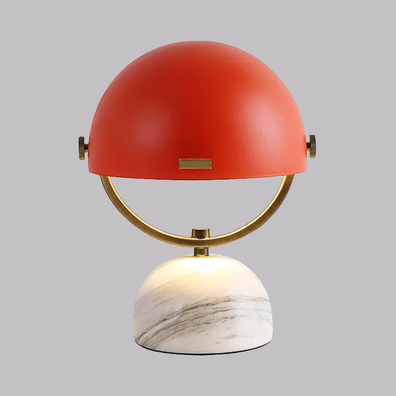 Black/Red Finish Domed Table Lamp Modern Style 1-Bulb Metal Table Light with Marble Base for Bedroom Clearhalo 'Lamps' 'Table Lamps' Lighting' 1523337