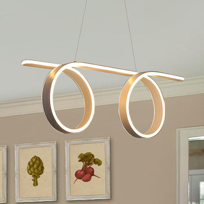 1/2-Ring Acrylic Ceiling Pendant Light Simple LED White Hanging Lamp over Table for Dining Room Clearhalo 'Ceiling Lights' 'Modern Pendants' 'Modern' 'Pendant Lights' 'Pendants' Lighting' 1523375