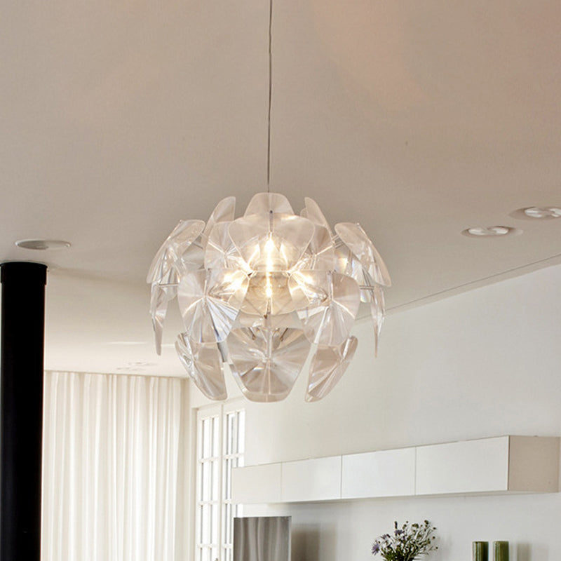 Globe Acrylic Pendant Lighting Fixture Modern 24"/28.5"/43" Wide 1 Light Clear Ceiling Suspension Lamp Clearhalo 'Ceiling Lights' 'Modern Pendants' 'Modern' 'Pendant Lights' 'Pendants' Lighting' 1523417