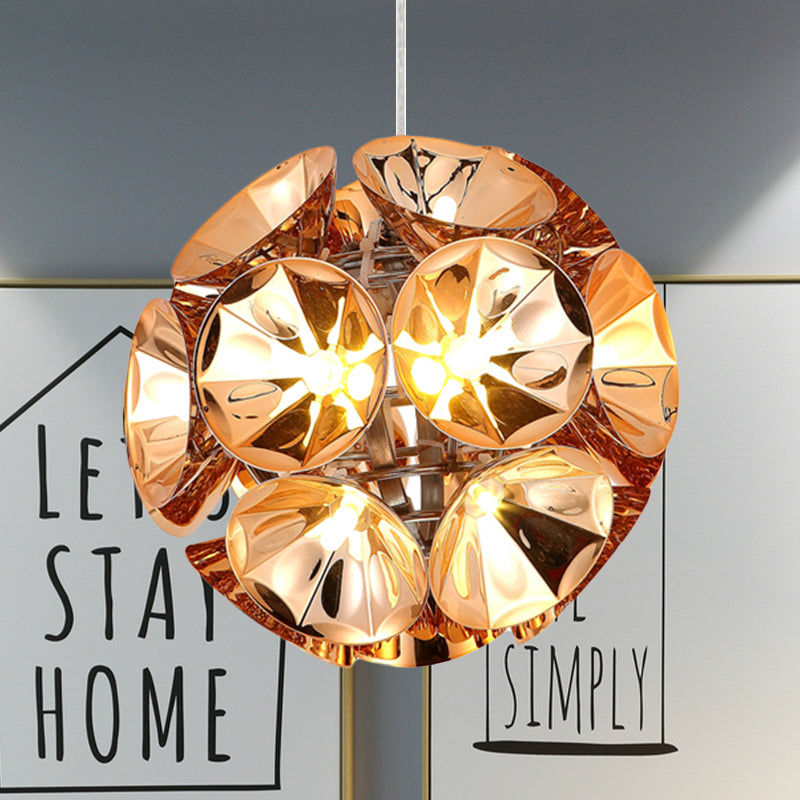 Ball Pendant Light Fixture Modernism Metal Chrome/Gold LED Hanging Ceiling Light in White/Warm, 7"/11" Dia Clearhalo 'Ceiling Lights' 'Modern Pendants' 'Modern' 'Pendant Lights' 'Pendants' Lighting' 1523442