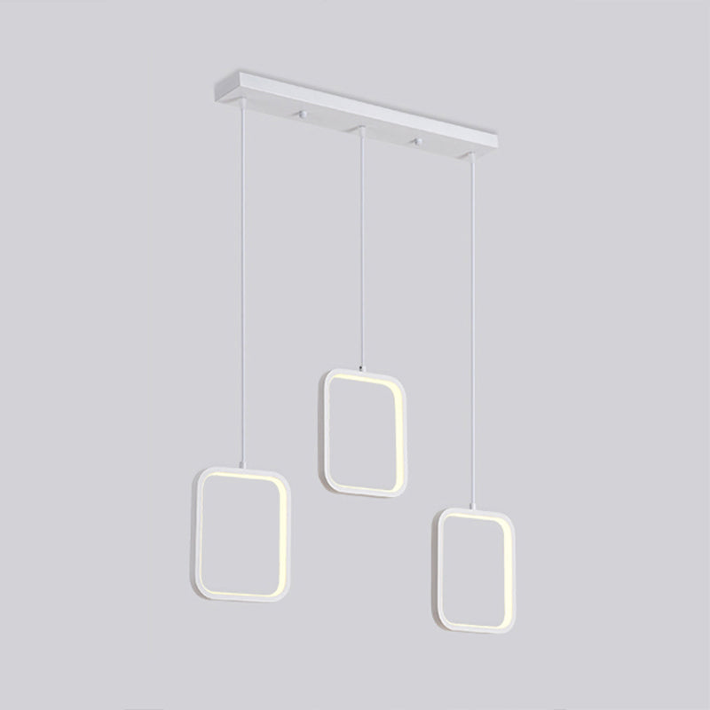 Black/White Square Drop Pendant Contemporary LED Acrylic Ceiling Lighting Fixture in Warm/White Light Clearhalo 'Ceiling Lights' 'Modern Pendants' 'Modern' 'Pendant Lights' 'Pendants' Lighting' 1523489