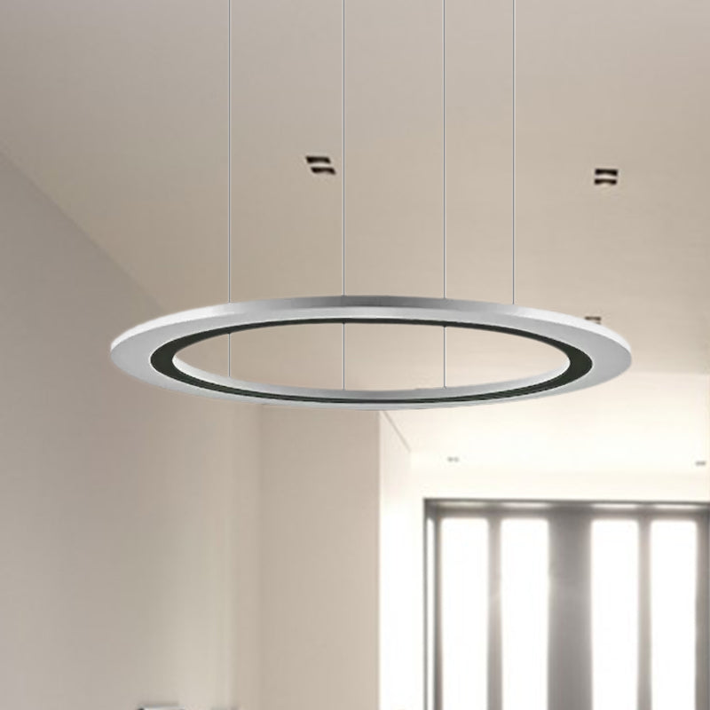 Circular Chandelier Pendant Simplicity Acrylic LED 1/2/3-Light Living Room Suspension Lamp in Warm/White Light with DIY Design Clearhalo 'Ceiling Lights' 'Chandeliers' 'Modern Chandeliers' 'Modern' Lighting' 1523551