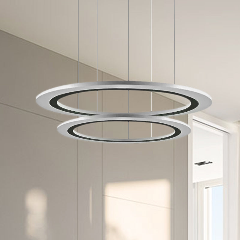 Circular Chandelier Pendant Simplicity Acrylic LED 1/2/3-Light Living Room Suspension Lamp in Warm/White Light with DIY Design Clearhalo 'Ceiling Lights' 'Chandeliers' 'Modern Chandeliers' 'Modern' Lighting' 1523552