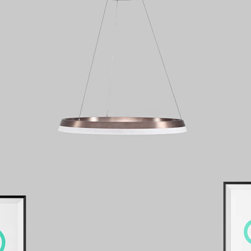 1/2-Head Bedroom Chandelier Lighting Fixture with Round Acrylic Shade Brown Ceiling Pendant Clearhalo 'Ceiling Lights' 'Chandeliers' 'Modern Chandeliers' 'Modern' Lighting' 1523563