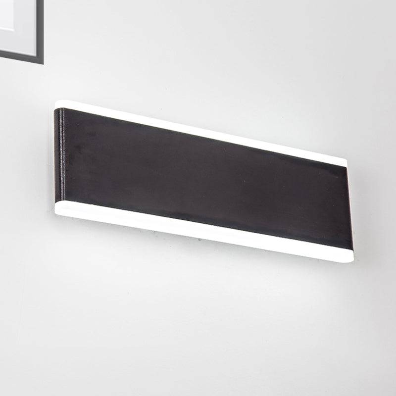 Black Rectangle Wall Light Simple Style 4.5"/7" Dia LED Aluminum Sconce Light Fixture for Dining Room Black White Clearhalo 'Cast Iron' 'Glass' 'Industrial' 'Modern wall lights' 'Modern' 'Tiffany' 'Traditional wall lights' 'Wall Lamps & Sconces' 'Wall Lights' Lighting' 1523575