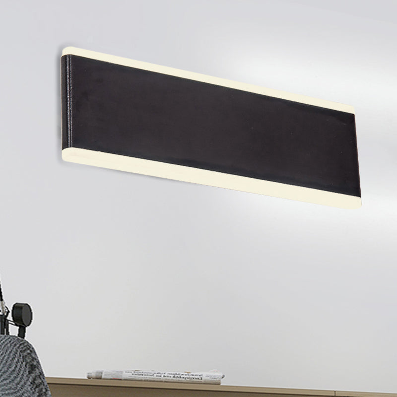 Black Rectangle Wall Light Simple Style 4.5"/7" Dia LED Aluminum Sconce Light Fixture for Dining Room Black Warm Clearhalo 'Cast Iron' 'Glass' 'Industrial' 'Modern wall lights' 'Modern' 'Tiffany' 'Traditional wall lights' 'Wall Lamps & Sconces' 'Wall Lights' Lighting' 1523576