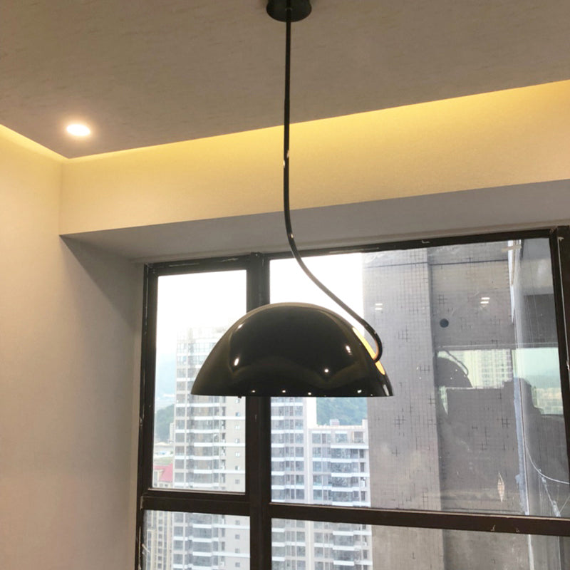 Black/White Dome Hanging Pendant Light Contemporary Metal 1 Light Suspension Light for Dining Room Clearhalo 'Ceiling Lights' 'Modern Pendants' 'Modern' 'Pendant Lights' 'Pendants' Lighting' 1523603