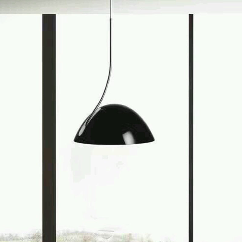 Black/White Dome Hanging Pendant Light Contemporary Metal 1 Light Suspension Light for Dining Room Clearhalo 'Ceiling Lights' 'Modern Pendants' 'Modern' 'Pendant Lights' 'Pendants' Lighting' 1523606