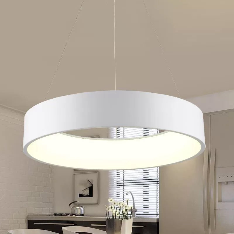 Circular/Squared Metal Pendant Ceiling Light Simple 1 Head Gray/White Ceiling Hanging Lamp in Warm/White/Third Gear Light, 18"/23.5" Wide Clearhalo 'Ceiling Lights' 'Modern Pendants' 'Modern' 'Pendant Lights' 'Pendants' Lighting' 1523617