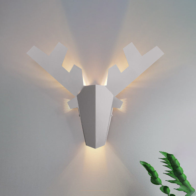Antler Sconce Light Nordic Metal Grey/Pink 1 Light Wall Mount Light Fixture, 11"/15" Wide Grey Clearhalo 'Cast Iron' 'Glass' 'Industrial' 'Modern wall lights' 'Modern' 'Tiffany' 'Traditional wall lights' 'Wall Lamps & Sconces' 'Wall Lights' Lighting' 1523622