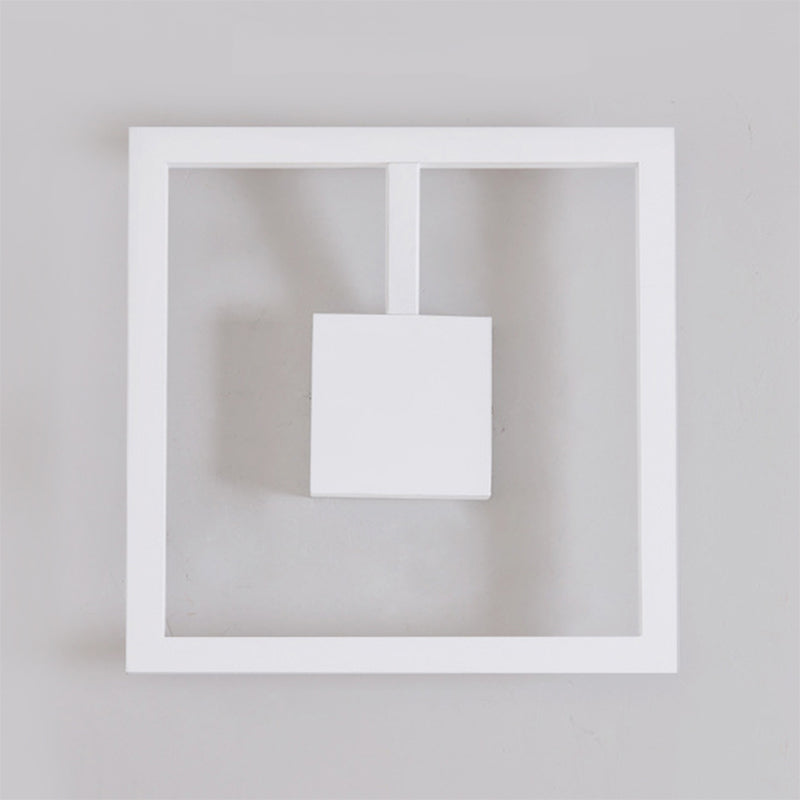 Square Wall Lighting Simple Acrylic LED Black/White Sconce Light Fixture in Warm/White Light for Bedroom Clearhalo 'Cast Iron' 'Glass' 'Industrial' 'Modern wall lights' 'Modern' 'Tiffany' 'Traditional wall lights' 'Wall Lamps & Sconces' 'Wall Lights' Lighting' 1523638