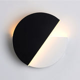 Semicircle Acrylic Wall Lamp Simplicity LED Black and White Rotatable Wall Light Fixture Black Clearhalo 'Cast Iron' 'Glass' 'Industrial' 'Modern wall lights' 'Modern' 'Tiffany' 'Traditional wall lights' 'Wall Lamps & Sconces' 'Wall Lights' Lighting' 1523649