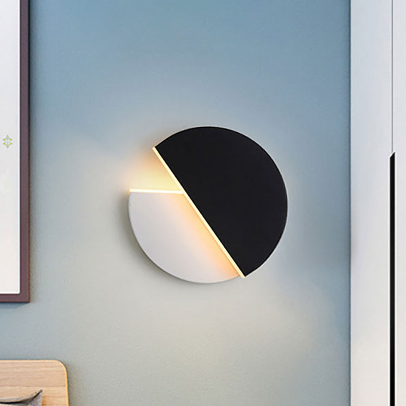Semicircle Acrylic Wall Lamp Simplicity LED Black and White Rotatable Wall Light Fixture Clearhalo 'Cast Iron' 'Glass' 'Industrial' 'Modern wall lights' 'Modern' 'Tiffany' 'Traditional wall lights' 'Wall Lamps & Sconces' 'Wall Lights' Lighting' 1523650