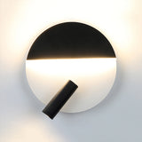 Black/White Round Wall Lamp LED Modern Simple Metallic Wall Light with Spotlight Clearhalo 'Cast Iron' 'Glass' 'Industrial' 'Modern wall lights' 'Modern' 'Tiffany' 'Traditional wall lights' 'Wall Lamps & Sconces' 'Wall Lights' Lighting' 1523677