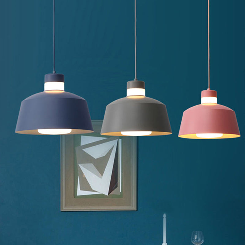 Tapered Pendant Light Modernism Metal 1 Light Pink/Grey/Yellow Hanging Ceiling Light for Living Room Clearhalo 'Ceiling Lights' 'Modern Pendants' 'Modern' 'Pendant Lights' 'Pendants' Lighting' 1523696