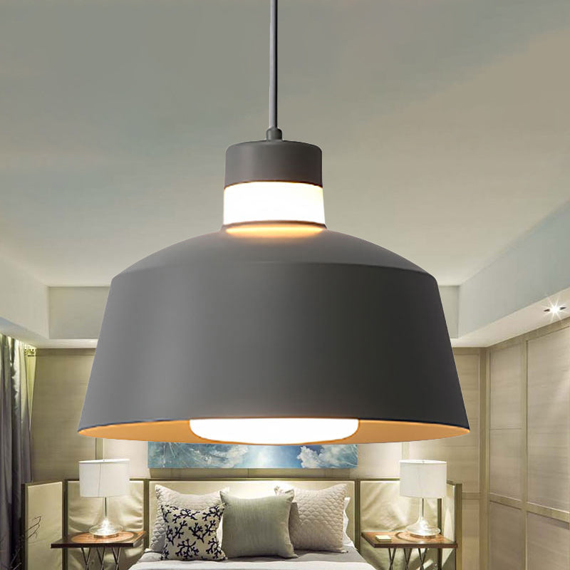 Tapered Pendant Light Modernism Metal 1 Light Pink/Grey/Yellow Hanging Ceiling Light for Living Room Grey Clearhalo 'Ceiling Lights' 'Modern Pendants' 'Modern' 'Pendant Lights' 'Pendants' Lighting' 1523700