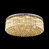 Clear Crystal Drum Flush Mount Light Contemporary 19.5"/23.5" Wide LED Ceiling Lamp for Living Room Clearhalo 'Ceiling Lights' 'Close To Ceiling Lights' 'Close to ceiling' 'Flush mount' Lighting' 152409