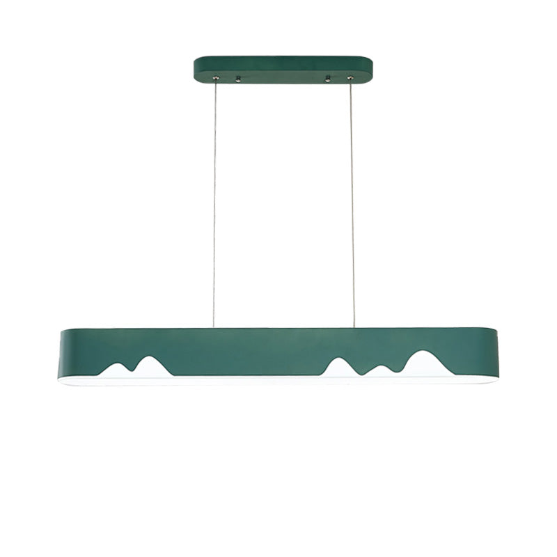 White/Black/Green Rectangular Linear Chandelier Modern Led Metal Hanging Ceiling Light in White/Warm Light, 35.5"/47" Wide Clearhalo 'Ceiling Lights' 'Chandeliers' 'Modern Chandeliers' 'Modern' Lighting' 152480