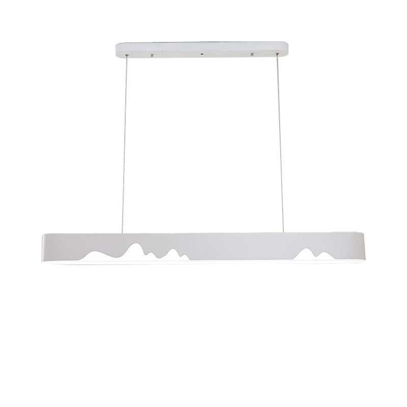 White/Black/Green Rectangular Linear Chandelier Modern Led Metal Hanging Ceiling Light in White/Warm Light, 35.5"/47" Wide Clearhalo 'Ceiling Lights' 'Chandeliers' 'Modern Chandeliers' 'Modern' Lighting' 152484