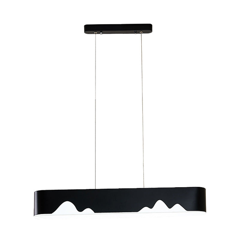 White/Black/Green Rectangular Linear Chandelier Modern Led Metal Hanging Ceiling Light in White/Warm Light, 35.5"/47" Wide Clearhalo 'Ceiling Lights' 'Chandeliers' 'Modern Chandeliers' 'Modern' Lighting' 152488