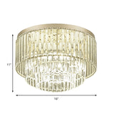 Modernist Drum Ceiling Lamp Clear Crystal 12"/16" Width 3/4 Lights Flush Mount Lighting for Living Room Clearhalo 'Ceiling Lights' 'Close To Ceiling Lights' 'Close to ceiling' 'Flush mount' Lighting' 152730