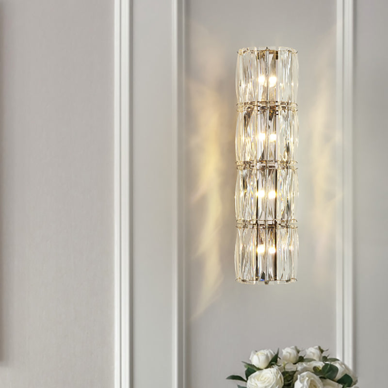 Modernist Linear Wall Light Fixture Crystal 2/3/4 Lights Sconce Light in Clear for Dining Room Clearhalo 'Modern wall lights' 'Modern' 'Wall Lamps & Sconces' 'Wall Lights' Lighting' 152845