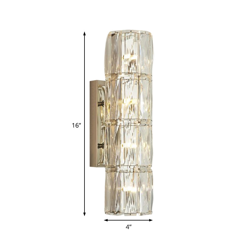 Modernist Linear Wall Light Fixture Crystal 2/3/4 Lights Sconce Light in Clear for Dining Room Clearhalo 'Modern wall lights' 'Modern' 'Wall Lamps & Sconces' 'Wall Lights' Lighting' 152847