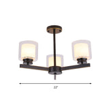 Black/Gold/Sliver Cylinder Chandelier Lamp Modern 3/6/8 Lights Clear Glass Ceiling Pendant Fixture with Radial Design for Bedroom Clearhalo 'Ceiling Lights' 'Chandeliers' 'Glass shade' 'Glass' 'Modern Chandeliers' 'Modern' Lighting' 152857