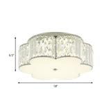 LED Round/Flower Flush Mount Lighting Modernist Crystal Ceiling Lamp with Acrylic Diffuser in White Clearhalo 'Ceiling Lights' 'Close To Ceiling Lights' 'Close to ceiling' 'Flush mount' Lighting' 153023