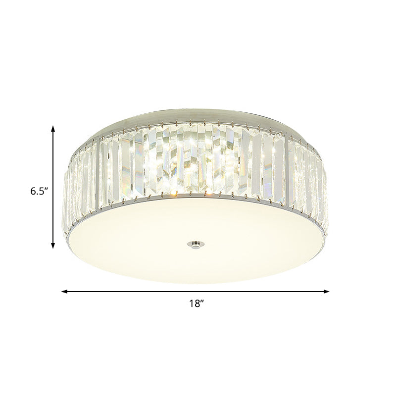 LED Round/Flower Flush Mount Lighting Modernist Crystal Ceiling Lamp with Acrylic Diffuser in White Clearhalo 'Ceiling Lights' 'Close To Ceiling Lights' 'Close to ceiling' 'Flush mount' Lighting' 153027