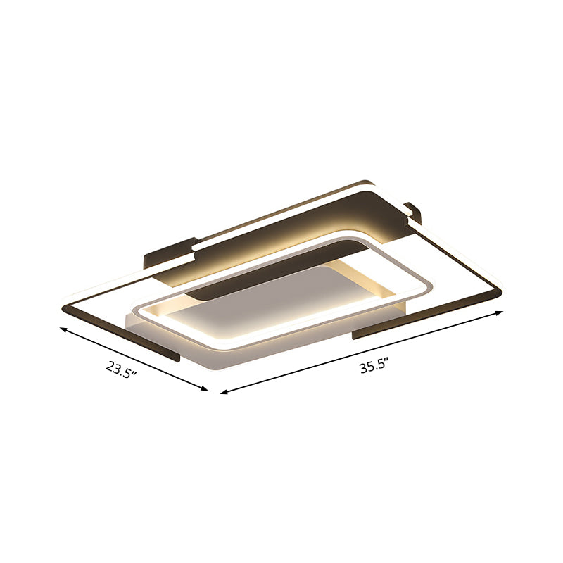 Rectangular Frame Flush Mount Light Modern Acrylic Integrated LED Living Room Ceiling Mounted Light in Warm/White Clearhalo 'Ceiling Lights' 'Close To Ceiling Lights' 'Close to ceiling' 'Flush mount' Lighting' 153126