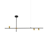 Metal Rectilinear Chandelier Light Modern 3/4/9 Lights Black Hanging Ceiling Light Fixture Clearhalo 'Ceiling Lights' 'Chandeliers' 'Modern Chandeliers' 'Modern' Lighting' 153616