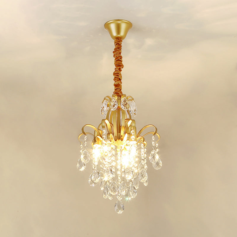 3/6 Heads Crystal Chandelier Lighting Modernist Style Ceiling Pendant Light in Black/Gold for Bedroom Clearhalo 'Ceiling Lights' 'Chandeliers' 'Modern Chandeliers' 'Modern' Lighting' 153914